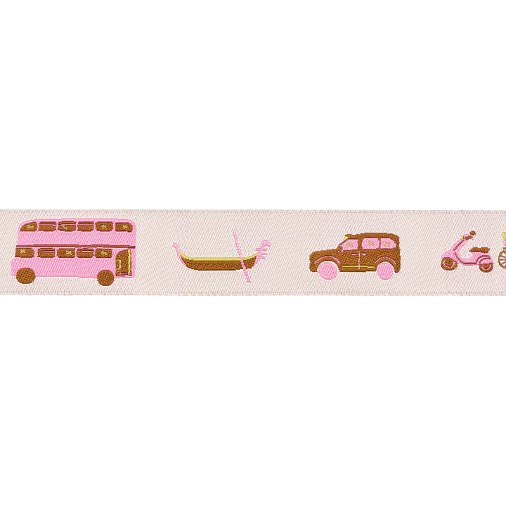 The Genesis of a Journey - Modes of Travel in Shell - 7/8" width - by Genesis Hall - One Yard (Preorder)