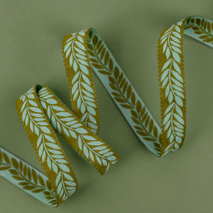 Foliage - Foliage in Jade - 3/8" width - by Sally Kelly - One Yard