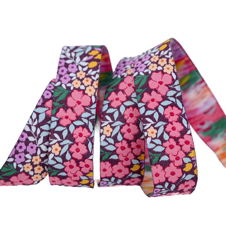Sunset Cottage - Petalfield in Purple - 7/8" width - by Stephanie Organes - One Yard (Preorder)
