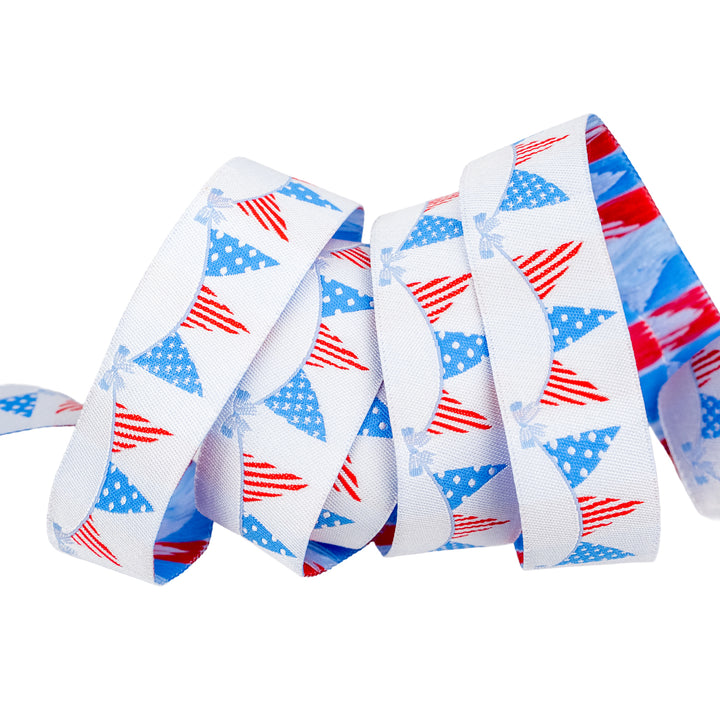 250th Birthday - Flag Banner - 1" width - by Renaissance Ribbons - One Yard