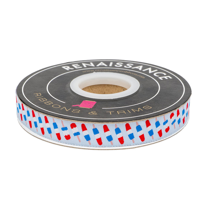 250th Birthday - Push Pops - 5/8" width - by Renaissance Ribbons - One Yard