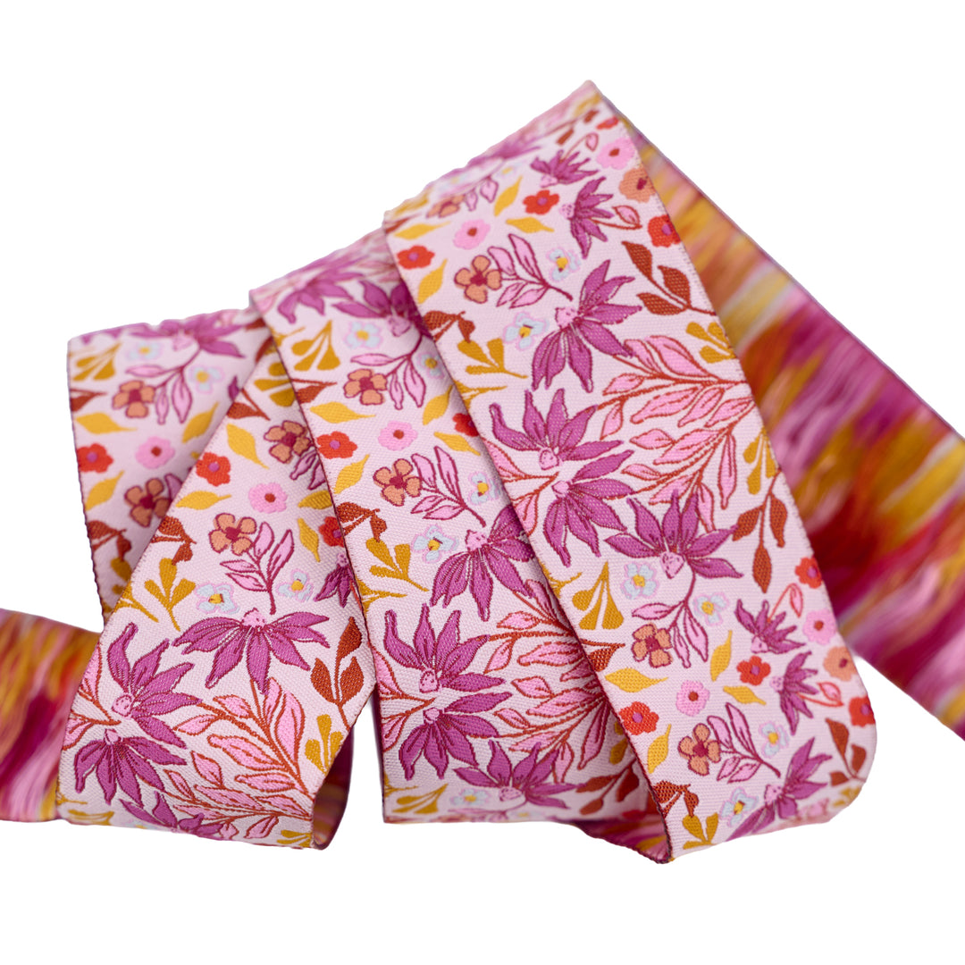 Sunset Cottage - Sunset Meadow in Pink - 1-1/2" width - by Stephanie Organes - One Yard (Preorder)
