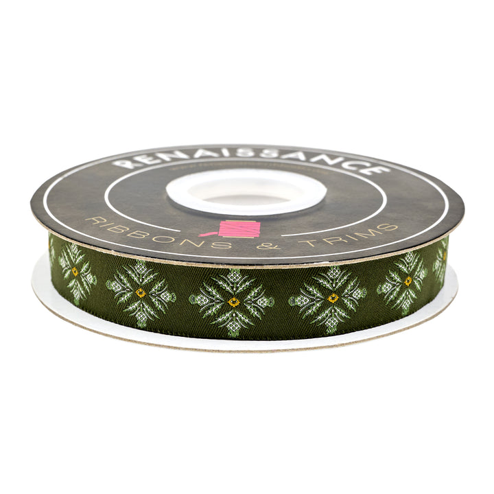 Spruce - Blooming Thistle in Green - 7/8" width - by Sharon Holland - One Yard (Preorder)