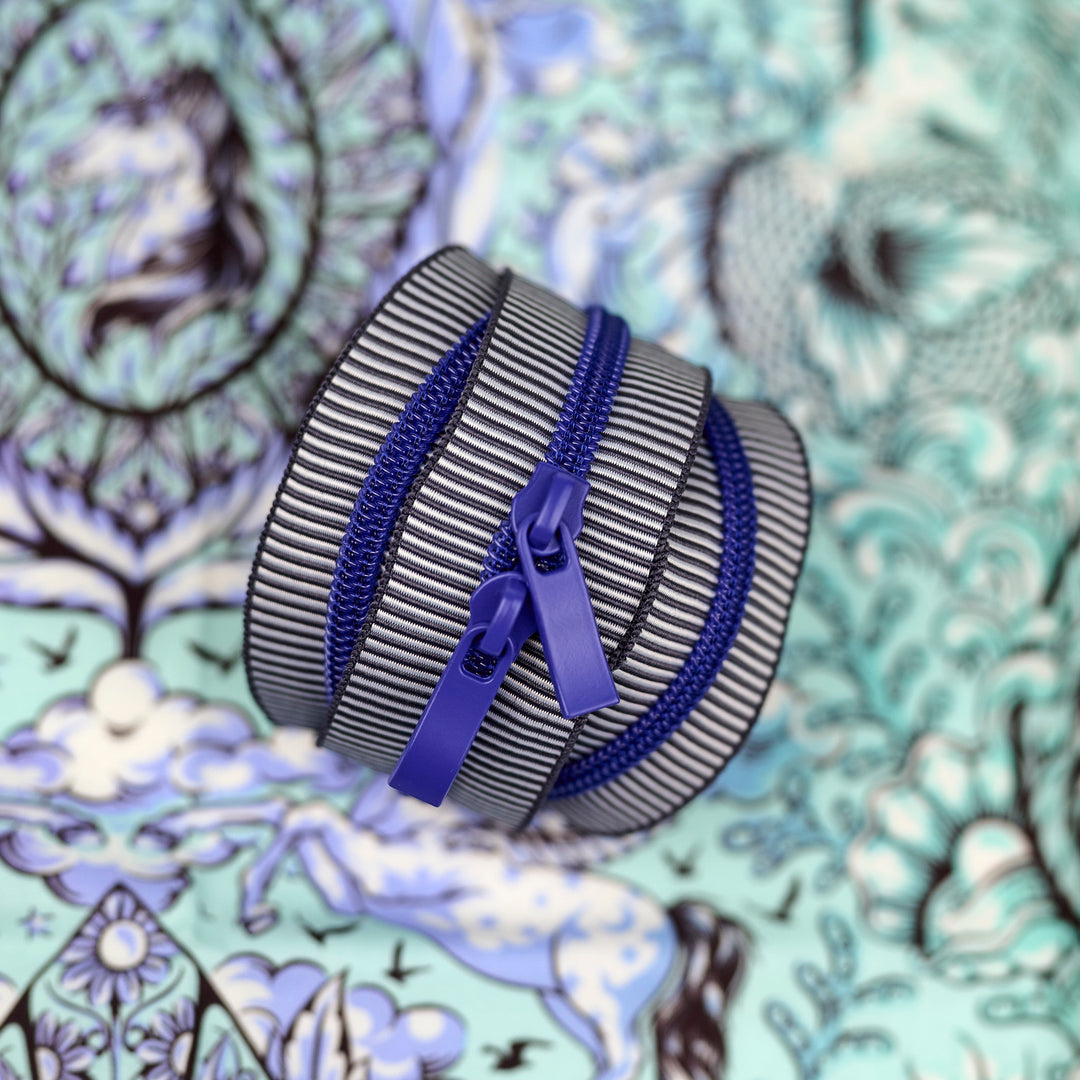 Blue Ember - Handbag Zipper - Renaissance Ribbons
