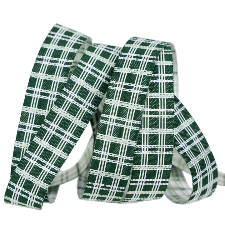 Mistletoe and Holly - Winter Plaid - 5/8" width - by Beverly McCullough - One Yard