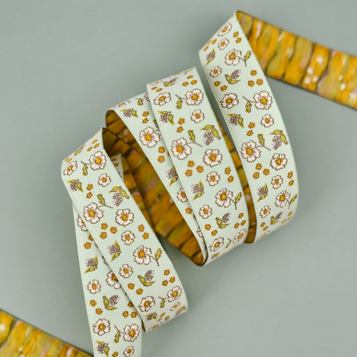 Celestial Garden - Ditsy Floral - 7/8" width - by Alexandra Bordallo - One Yard