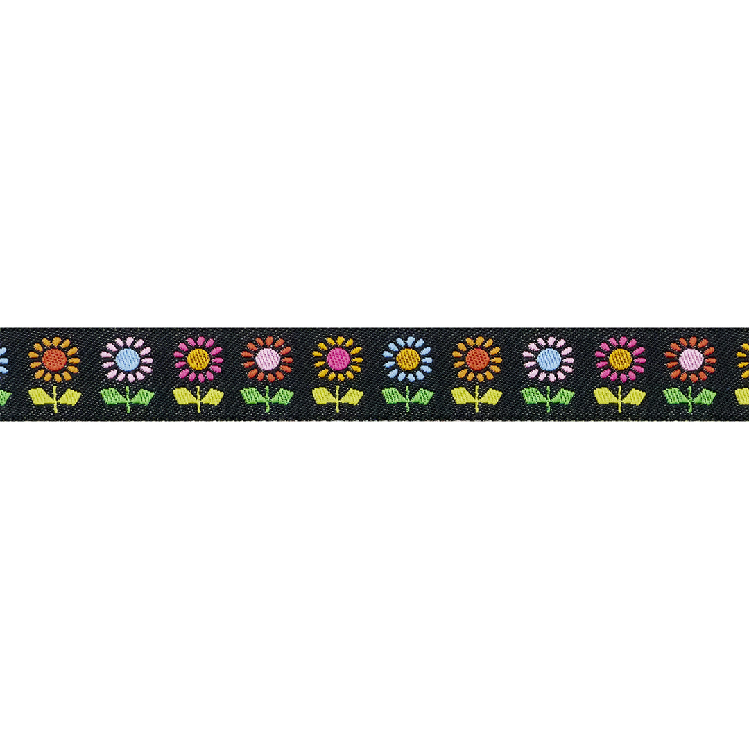 PREORDER - Catnap - Daisy in Black - 5/8" width - by Alexia Abegg - One Yard