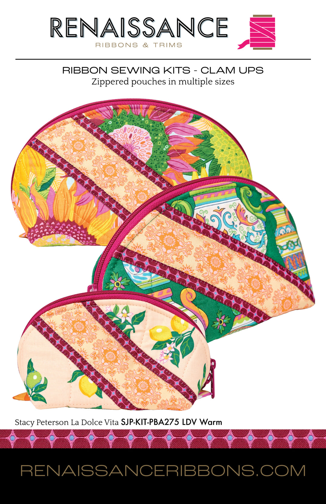 Sewing Kit - Clam Ups - ByAnnie - La Dolce Vita in Warm BASE