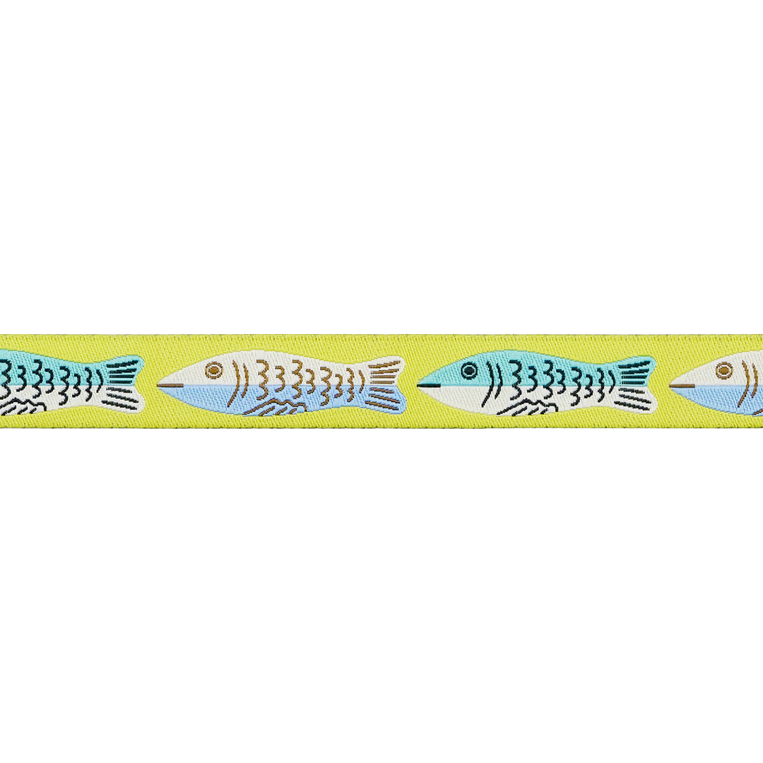 PREORDER - Ooh Lucky Lucky - Sardines in Citron - 5/8" width - by Alexia Abegg - One Yard