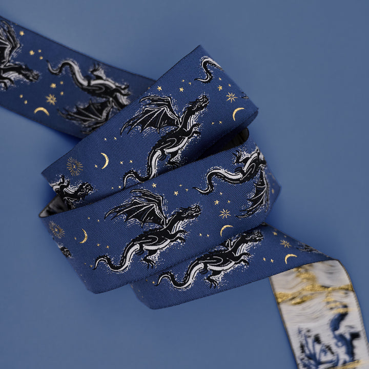 Fire Glow - Etched Dragons - 1-1/2" width - by Sarah Watts - One Yard