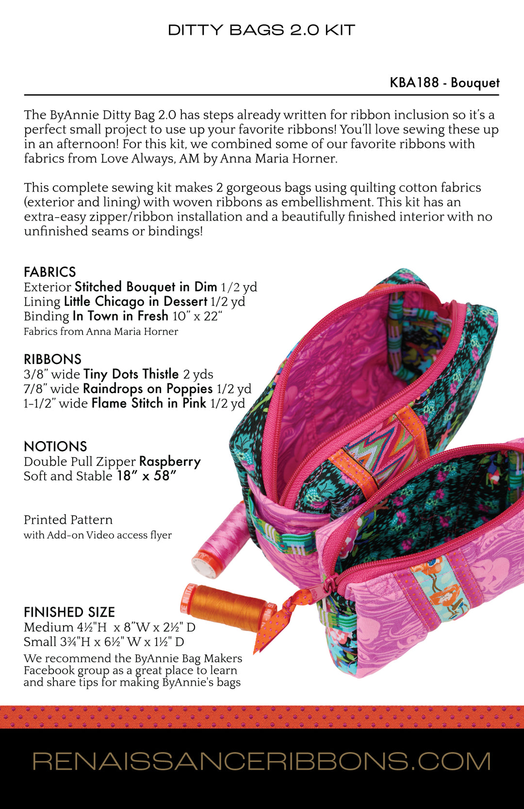 Sewing Kit - Ditty Bags 2.0 - Bouquet BASE