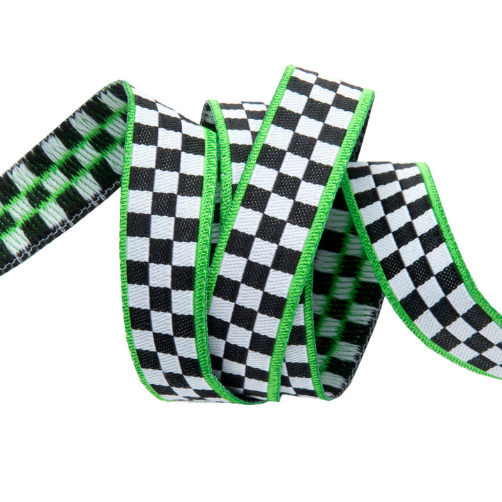 Checkerboard/ green edges-Mary Engelbreit -5/8"_ by the yd
