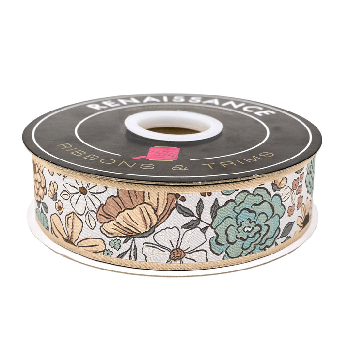 Montana Bloom - Floral in Light - 1-1/2" width - by Cate and Rainn - One Yard (Preorder)