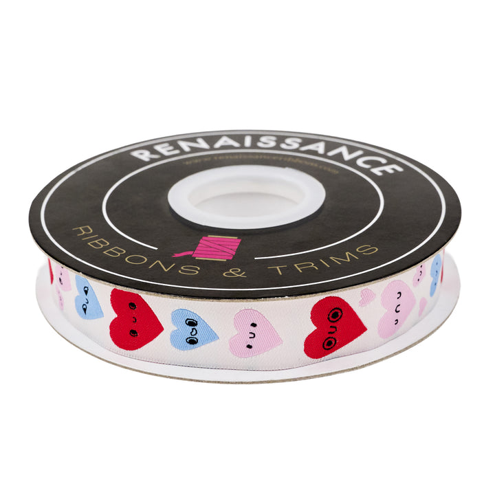 PREORDER - Funny Valentine - Happy Hearts - 7/8" width - by Lizzy House - One Yard