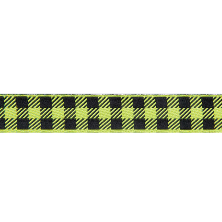 Gingham Apple Green and Black-7/8"-by the yard