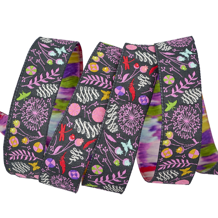 Prince Charming Deja Vu - Dandelion in Licorice - 7/8" width - by Tula Pink - One Yard (Preorder)