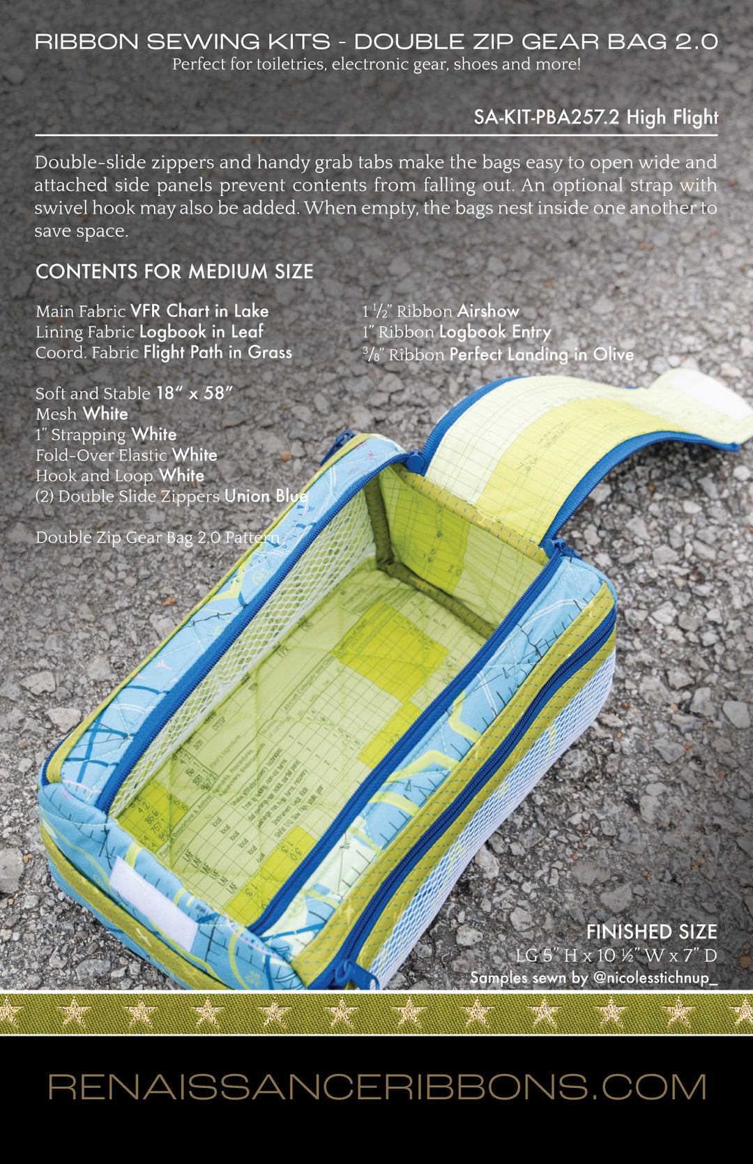 Sewing Kit - Double Zip Gear Bag 2.0 - ByAnnie - High Flight