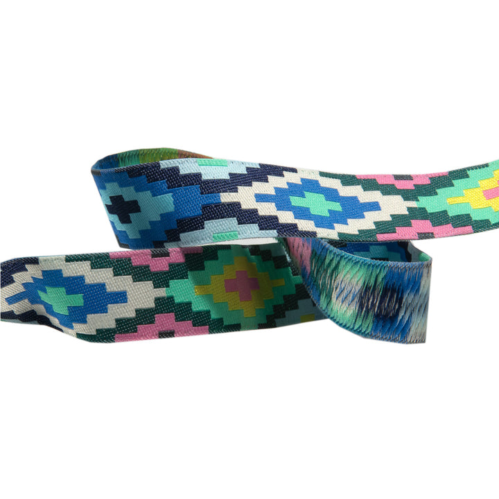 Blue Spirit Weave Ribbon by Amy Butler - 7/8" -by the yard