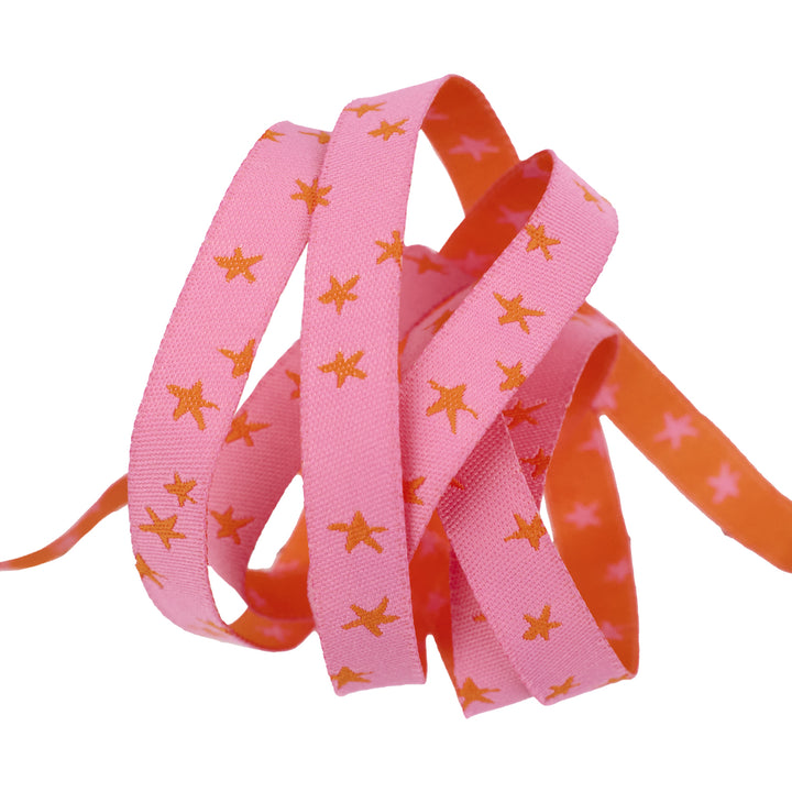 Mixtape - Starry in Vivid Pink - 3/8" - by Alexia Abegg - One Yard