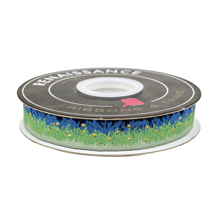 Poppy Night - Firefly Field - 7/8" wdith - by Renaissance Ribbons - One Yard