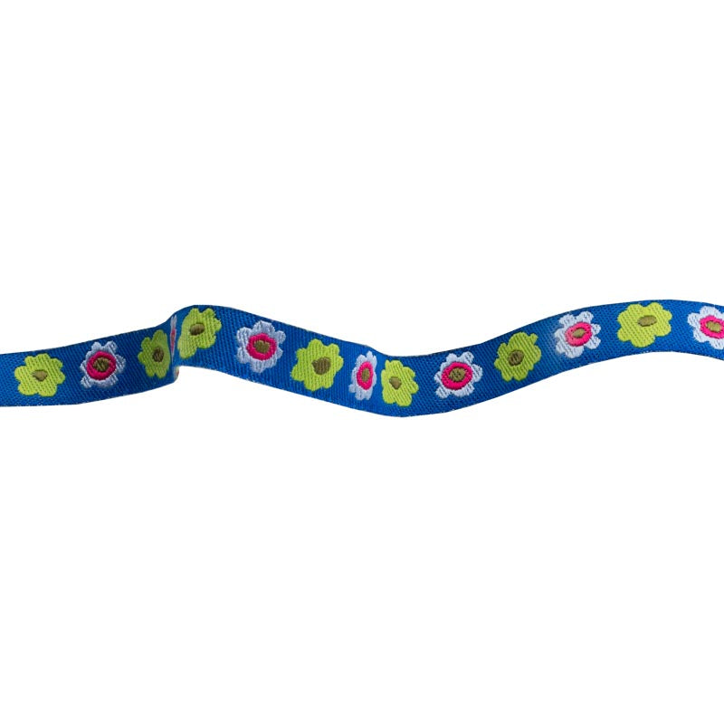 Narrow Blue Flowers row - 3/8" - Kaffe Fassett - by the yard