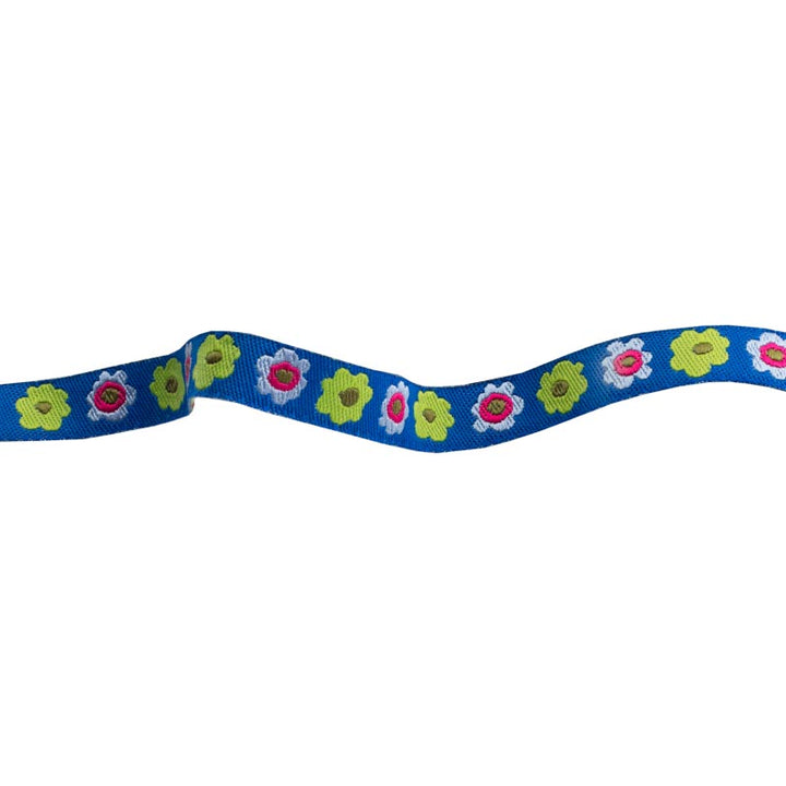 Narrow Blue Flowers row - 3/8" - Kaffe Fassett - by the yard