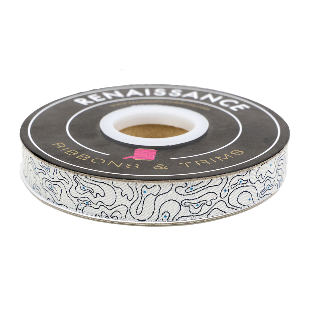 PREORDER - High Flight - Topography in Cloud - 5/8" width - by Sarah Thomas - One Yard