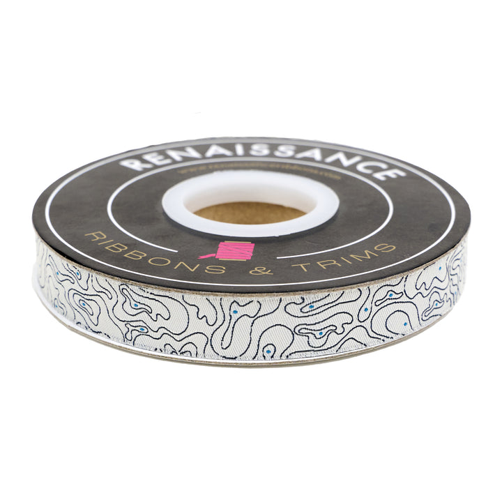 PREORDER - High Flight - Topography in Cloud - 5/8" width - by Sarah Thomas - One Yard