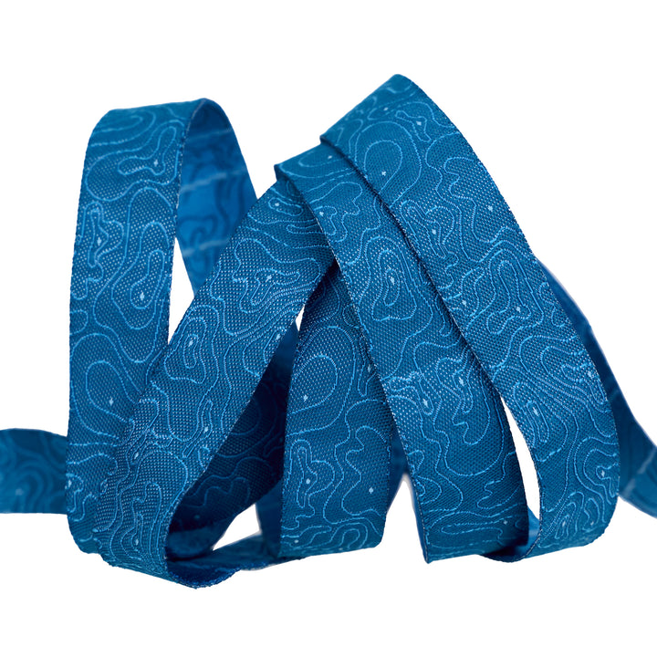 PREORDER - High Flight - Topography in Vintage Blue - 5/8" width - by Sarah Thomas - One Yard