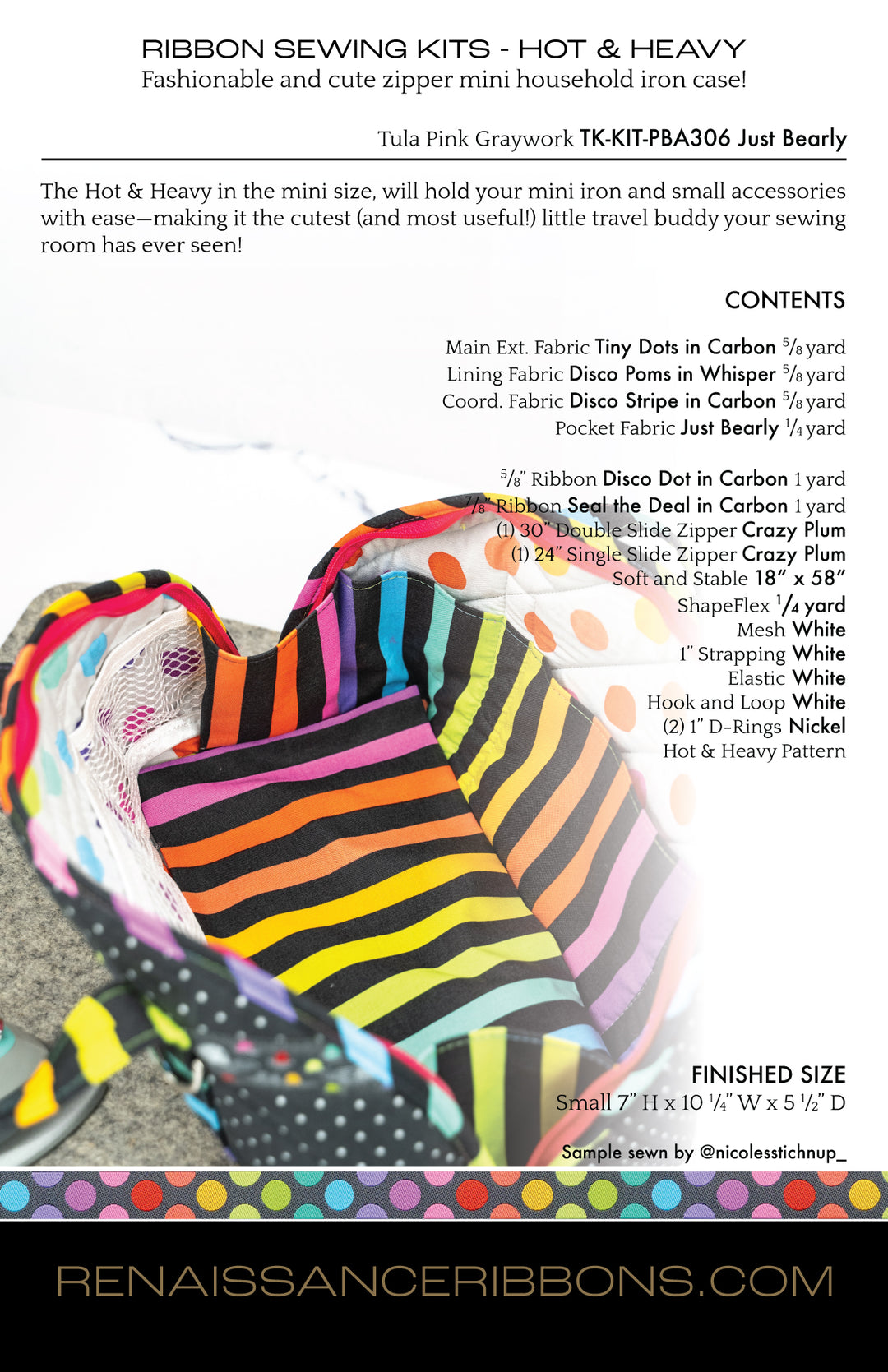 Sewing Kit - Hot & Heavy MINI in Tula Pink's Graywork