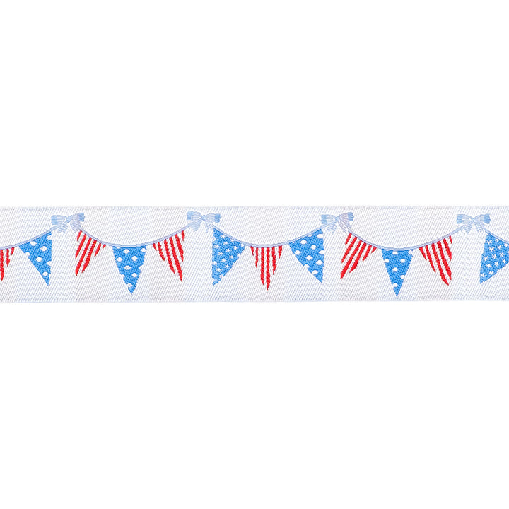 250th Birthday - Flag Banner - 1" width - by Renaissance Ribbons - One Yard