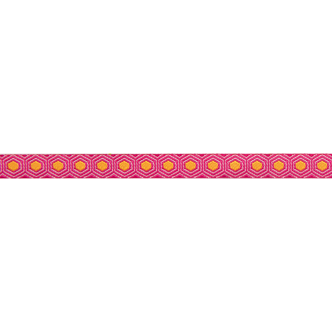 Tiny Gold Tortoise dots on Pink  - 3/8" -by the yard