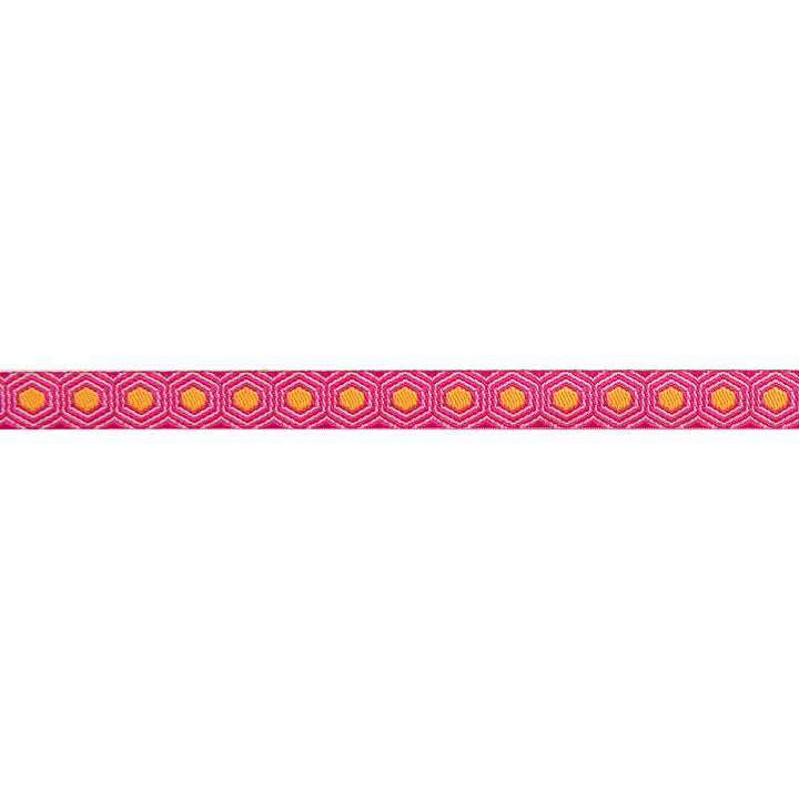 Tiny Gold Tortoise dots on Pink  - 3/8" -by the yard