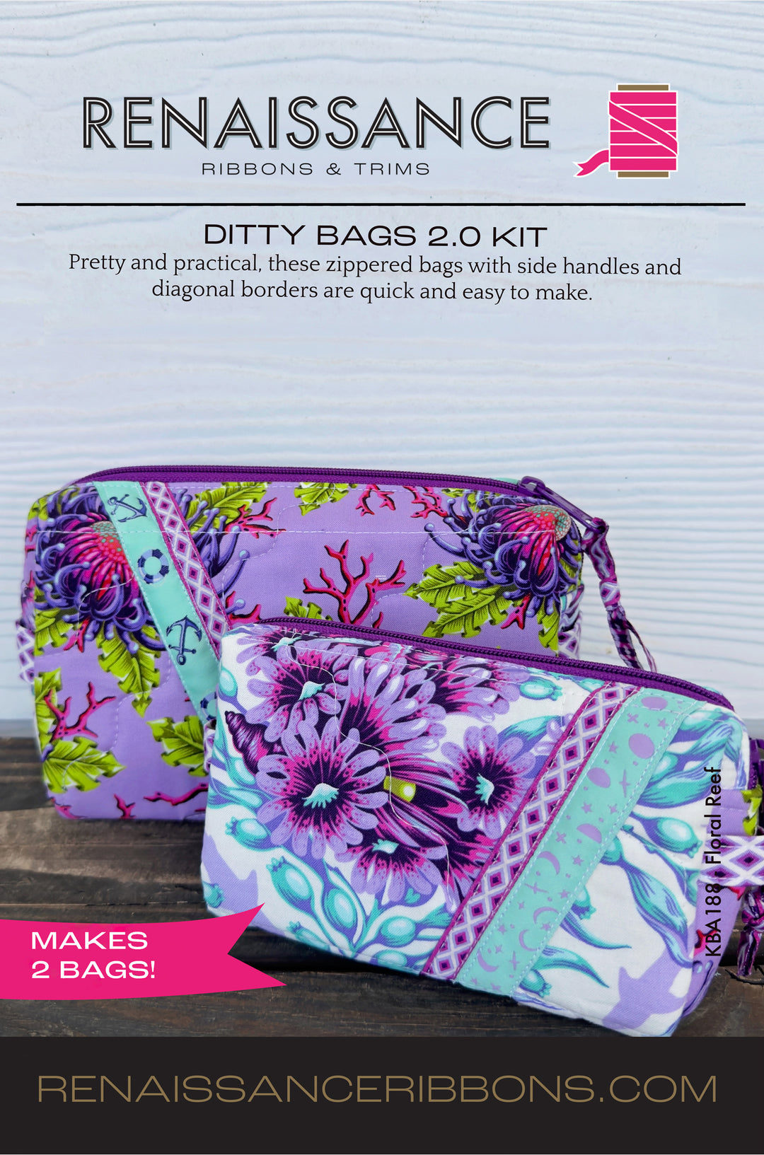 Sewing Kit - Ditty Bags 2.0 - Floral Reef
