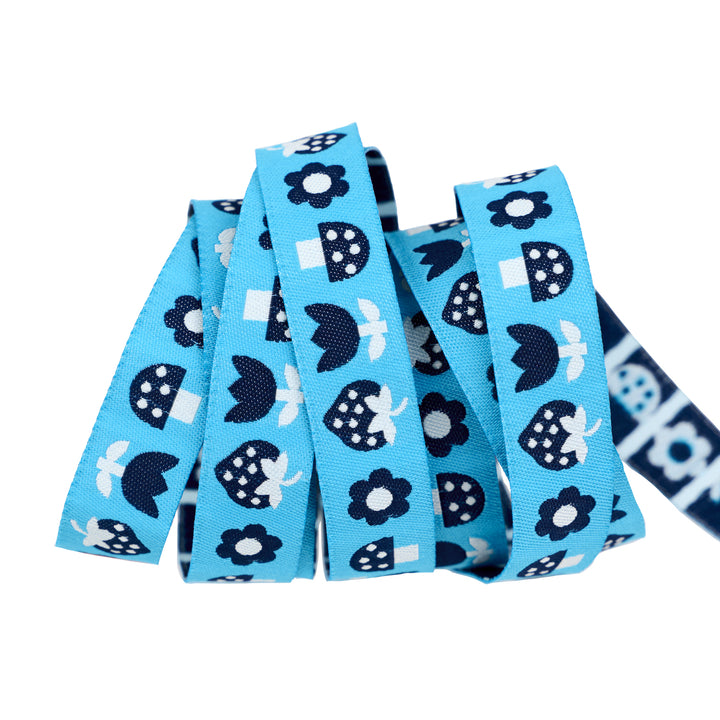 PREORDER - Strawberry - Strawbitties in Vintage Blue 5/8" width - by Kimberly Kight - One Yard