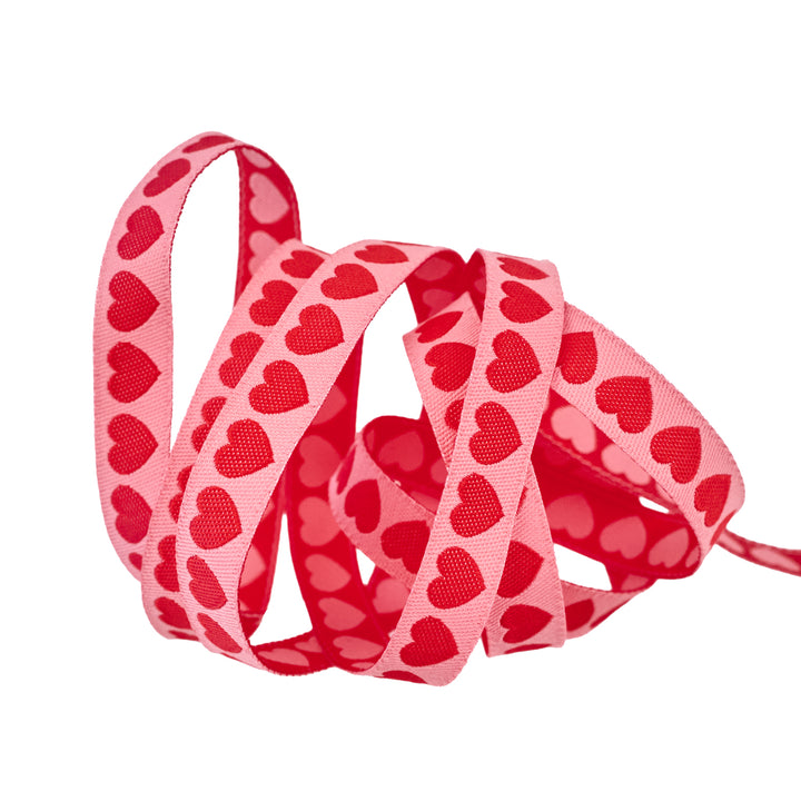 PREORDER - Funny Valentine - Tiny Hearts in Pink and Red - 3/8" width - by Lizzy House - One Yard