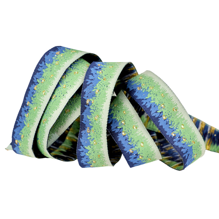 Poppy Night - Firefly Field - 7/8" wdith - by Renaissance Ribbons - One Yard