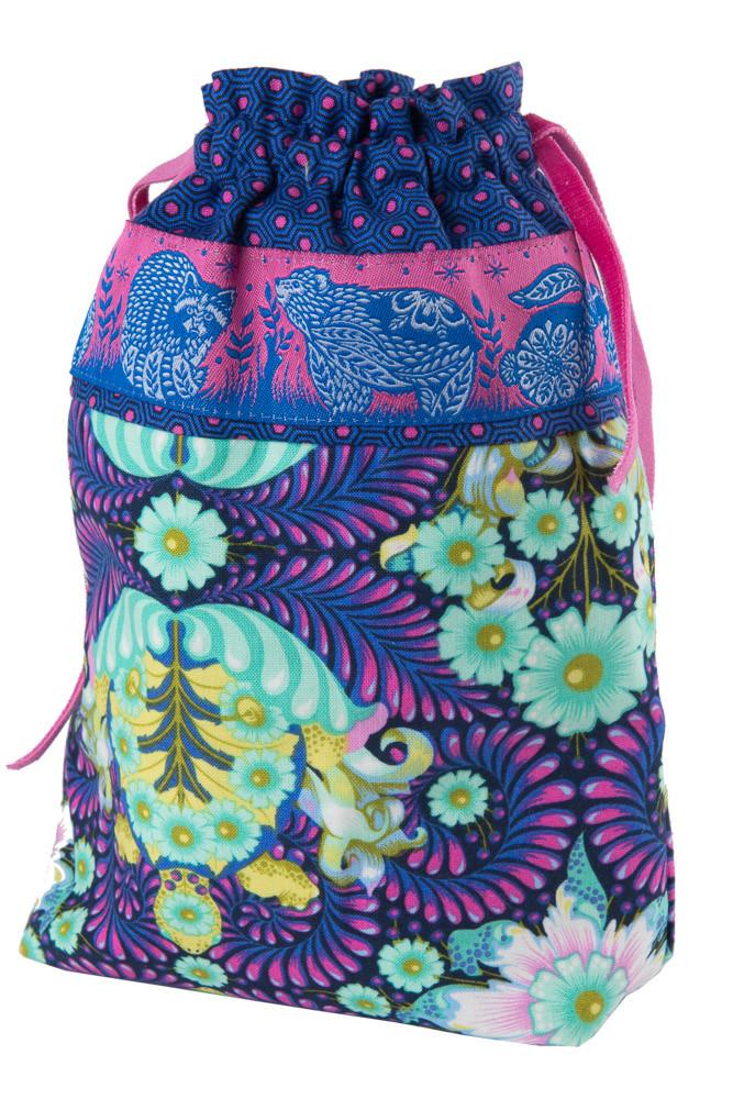Animal Grandstand - Pink and Blue- 1-1/2"- by the yard
