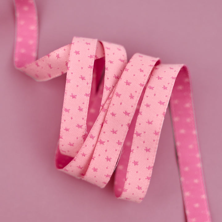 Celestial Garden - Starlit Sky in Pink - 3/8" width - by Alexandra Bordallo - One Yard