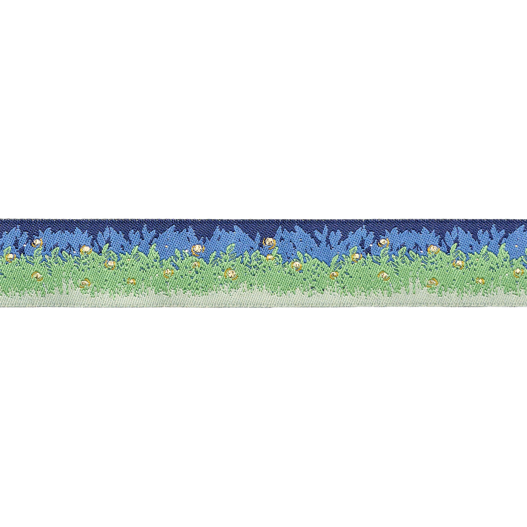 Poppy Night - Firefly Field - 7/8" wdith - by Renaissance Ribbons - One Yard
