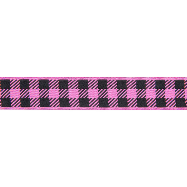 Gingham Mauve and Black-7/8"-by the yard