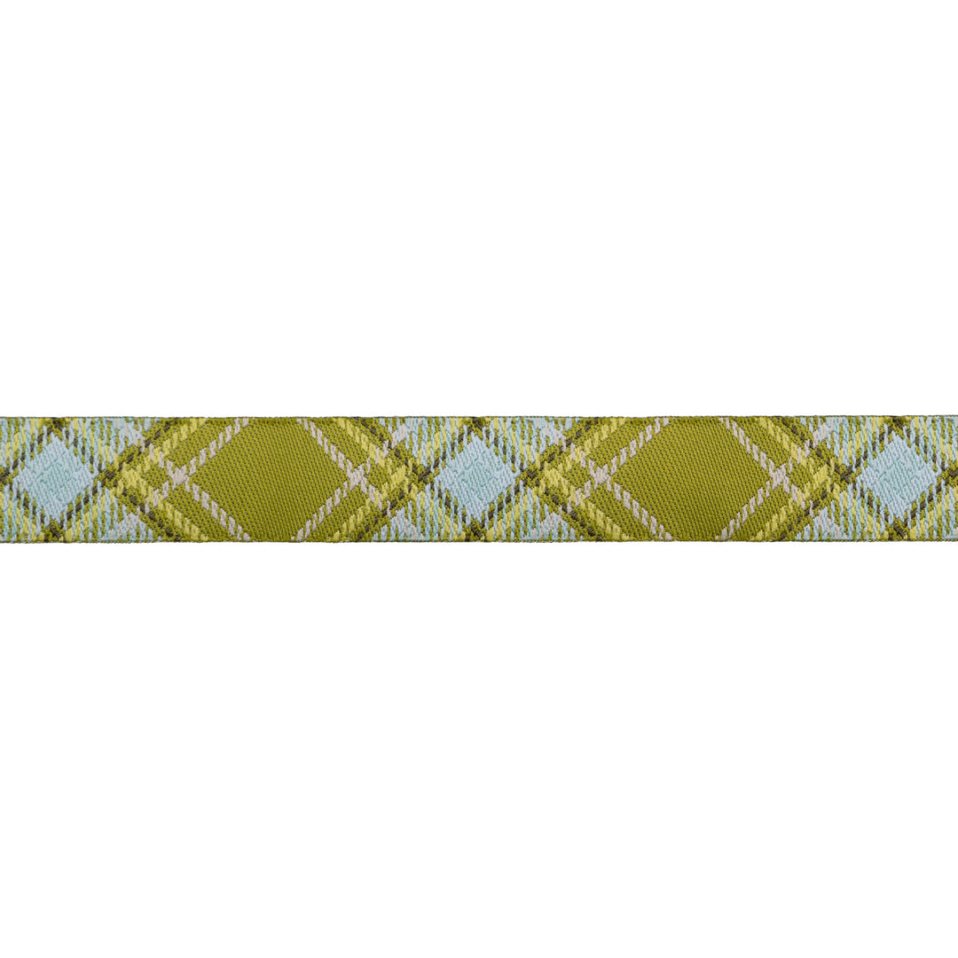 Plaid Diagonal in Fern - 5/8" width - The Great Outdoors by Stacy Iest Hsu - One Yard