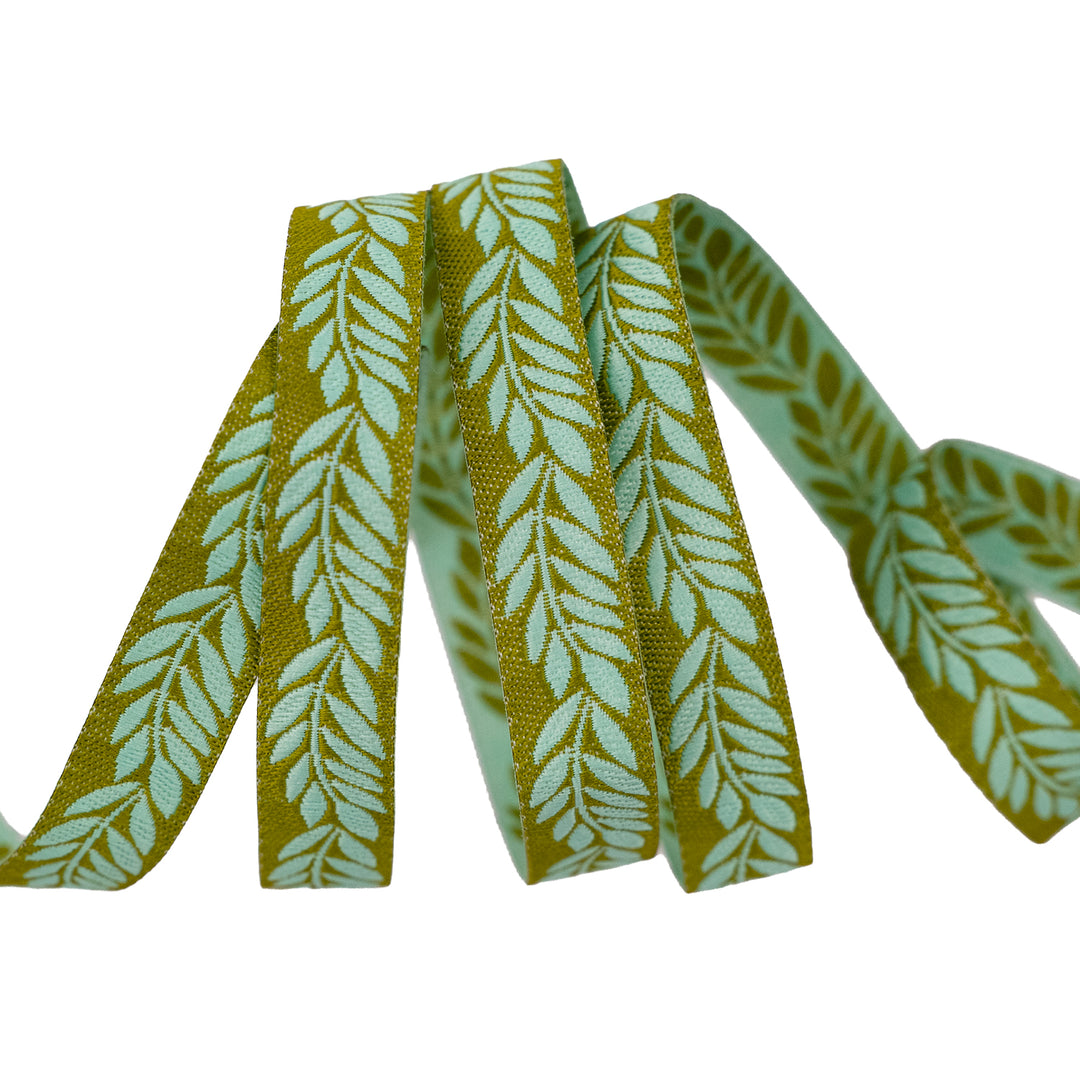 Foliage - Foliage in Jade - 3/8" width - by Sally Kelly - One Yard