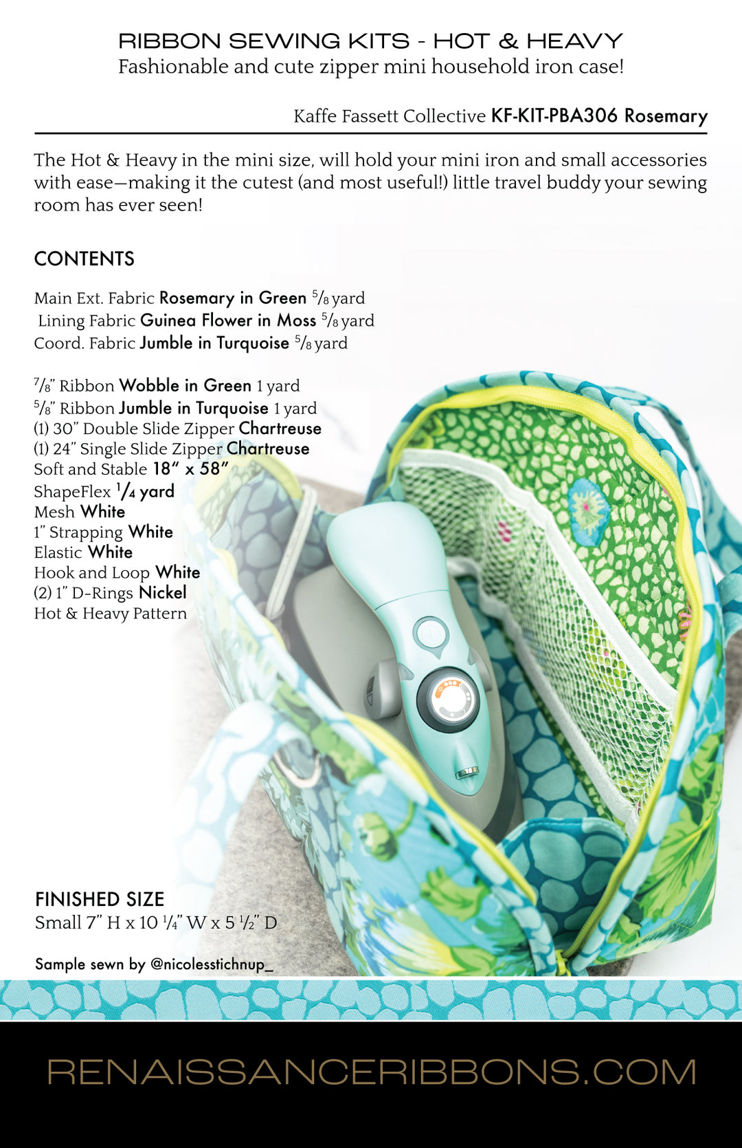 Sewing Kit - Hot & Heavy MINI in Kaffe Fassett's Rosemary