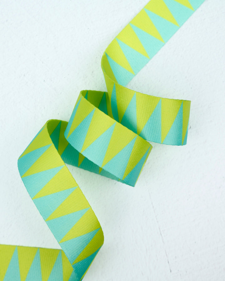 Sawtooth Webbing in Lime Splash - 1-1/2" width - by Renaissance Ribbons