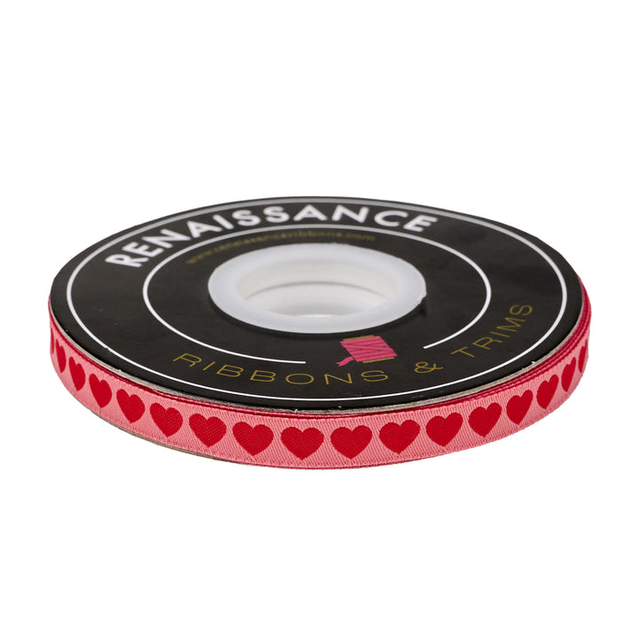 PREORDER - Funny Valentine - Tiny Hearts in Pink and Red - 3/8" width - by Lizzy House - One Yard