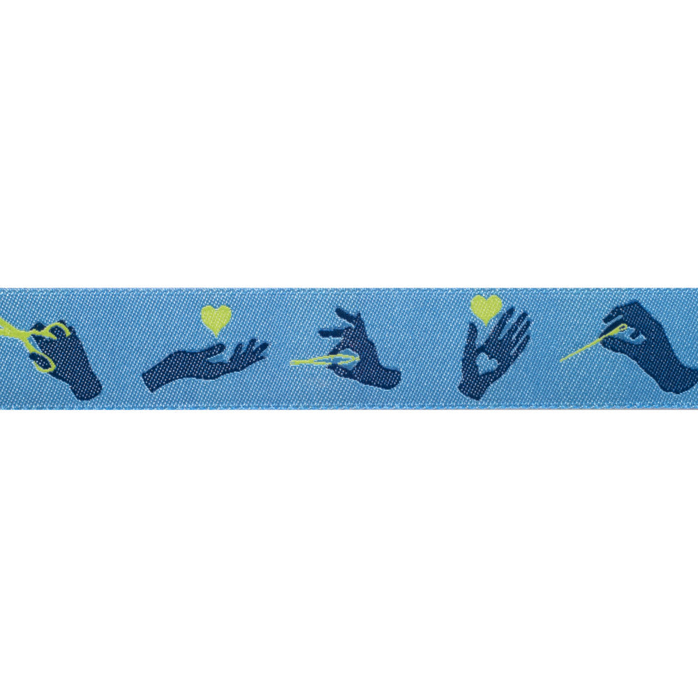 Busy Fingers, Noon Blue-Tula Pink-7/8"-by the yard