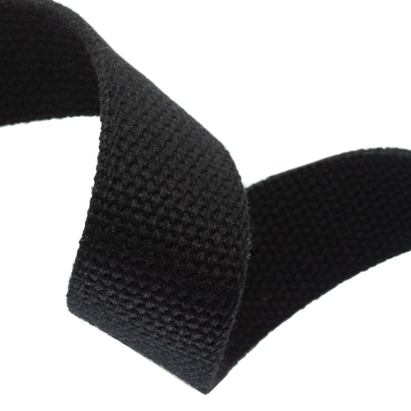 1.25" Black Heavyweight Cotton Webbing