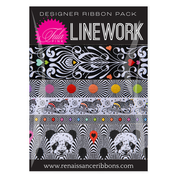 Tula Pink Linework Designer Ribbon Pack | Renaissance Ribbons #DP-92TPLD