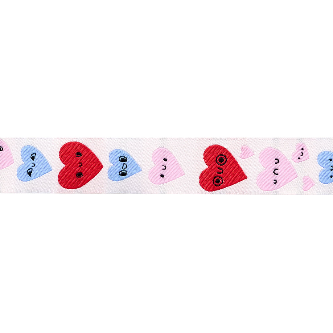 PREORDER - Funny Valentine - Happy Hearts - 7/8" width - by Lizzy House - One Yard